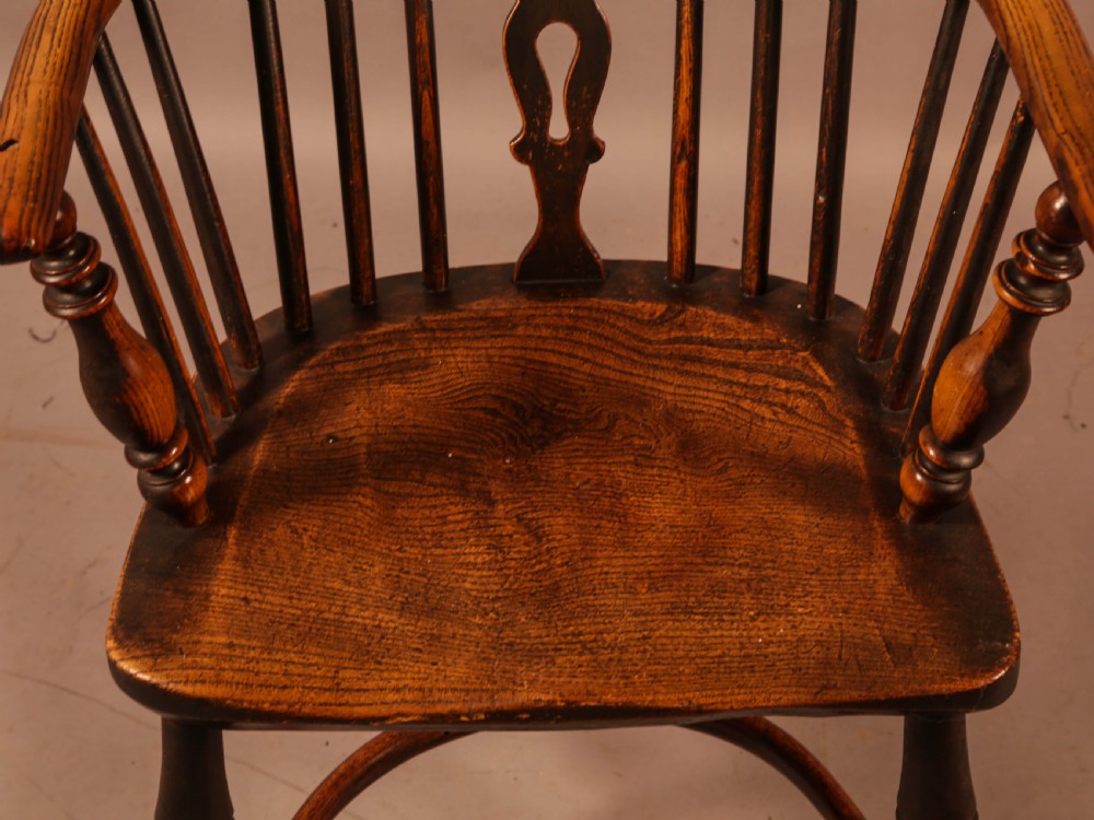 A High Back Ash and Elm Windsor chair Rockley Maker View V