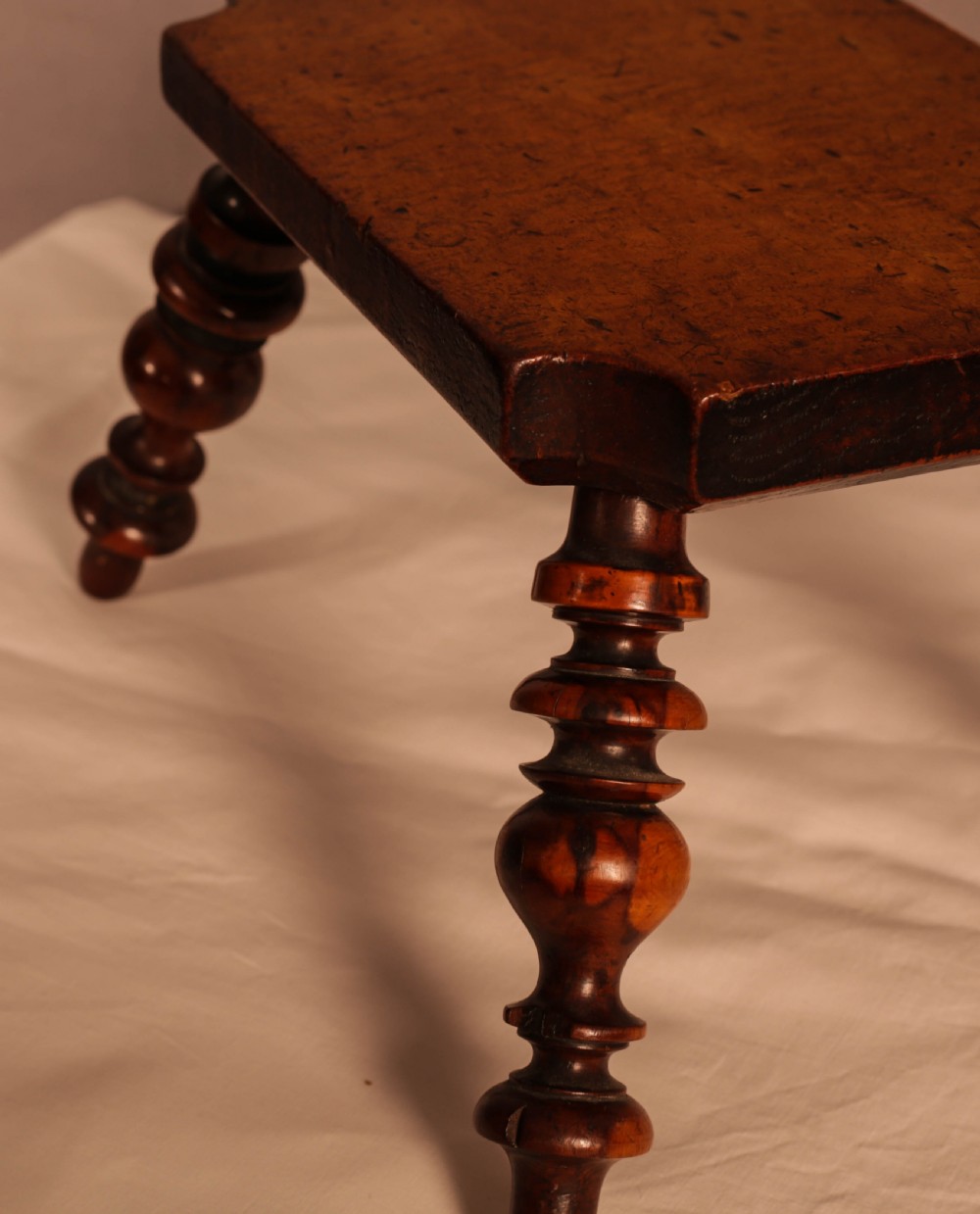 A Yew Wood Stool Victorian View IV