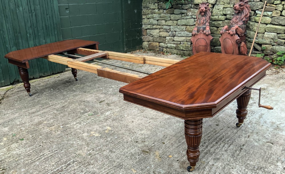 A Good Victorian Mahogany Extending Dining Table seats 14 View VIII