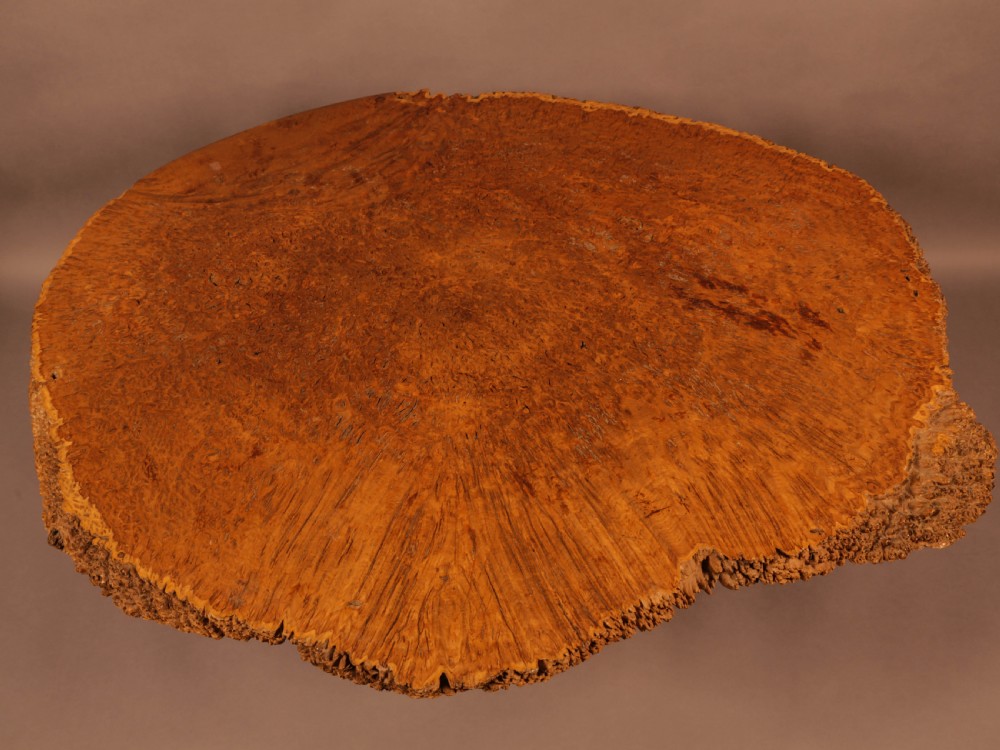 Very Unusual Coffee Table Amboyner Wood Tree Trunk View VI