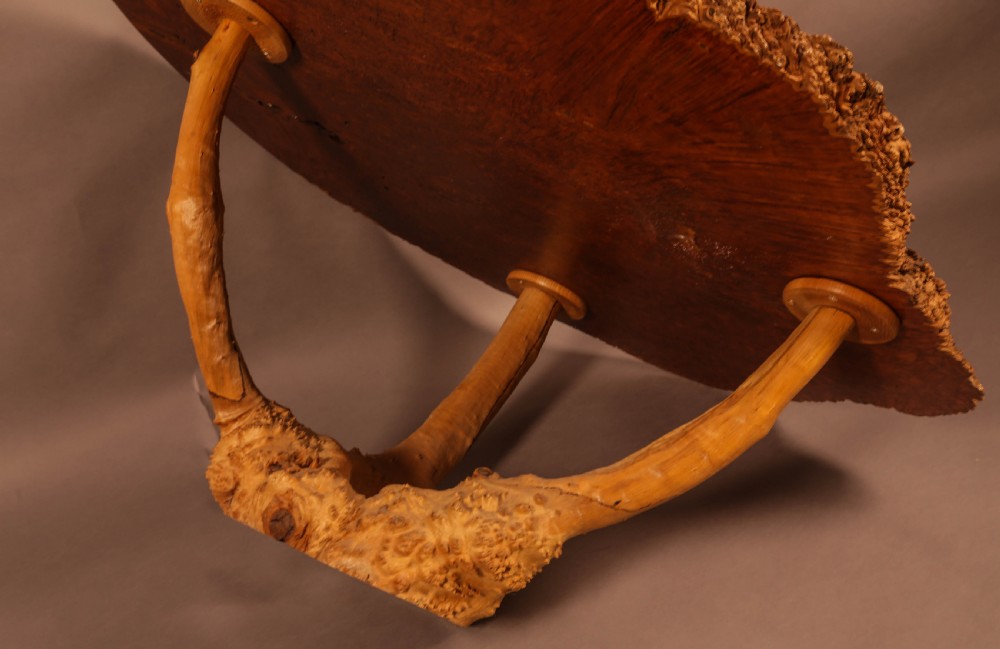 Very Unusual Coffee Table Amboyner Wood Tree Trunk View IX