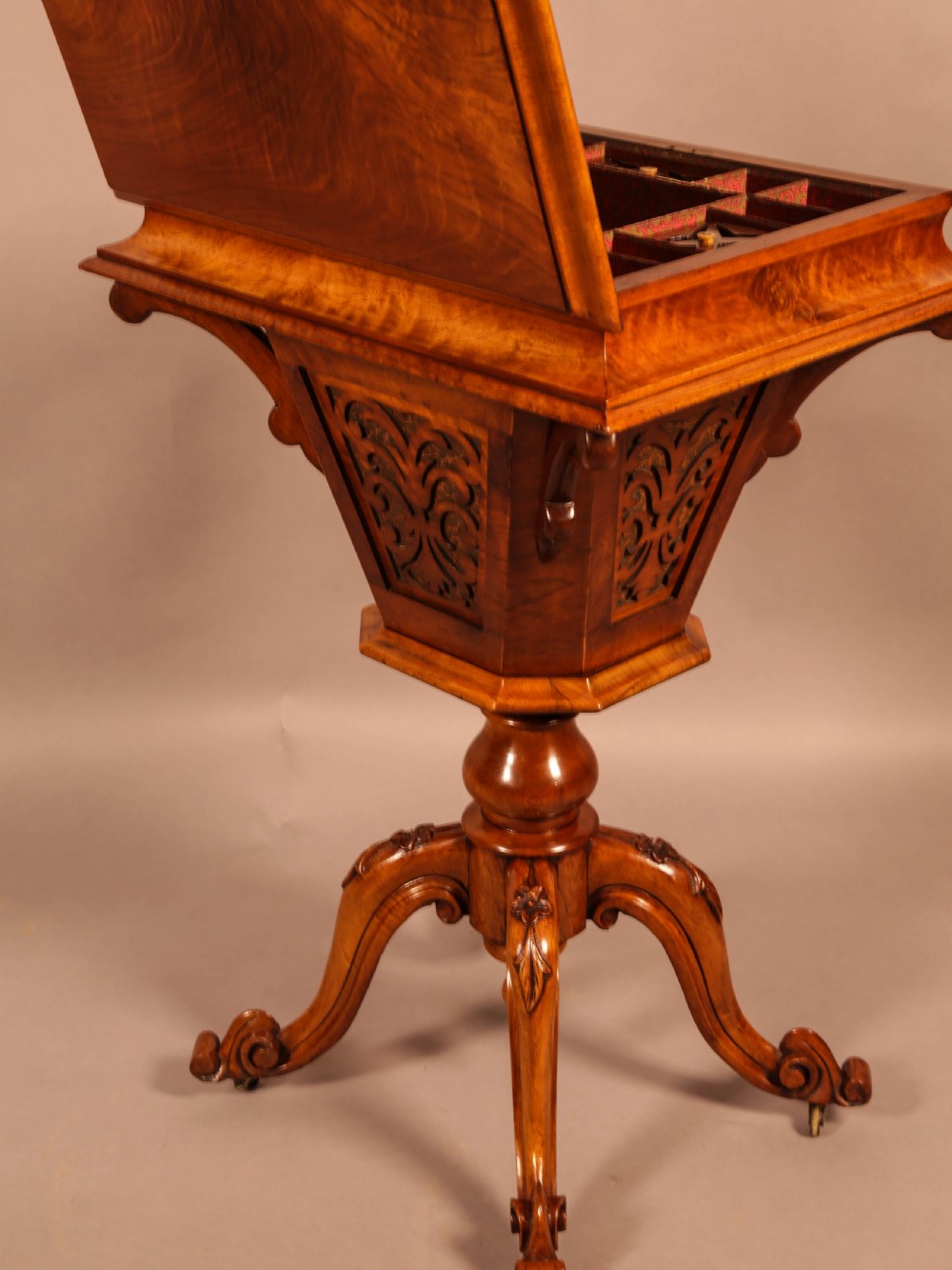 A Victorian Ladies Sewing Table Walnut Super Quality View VII