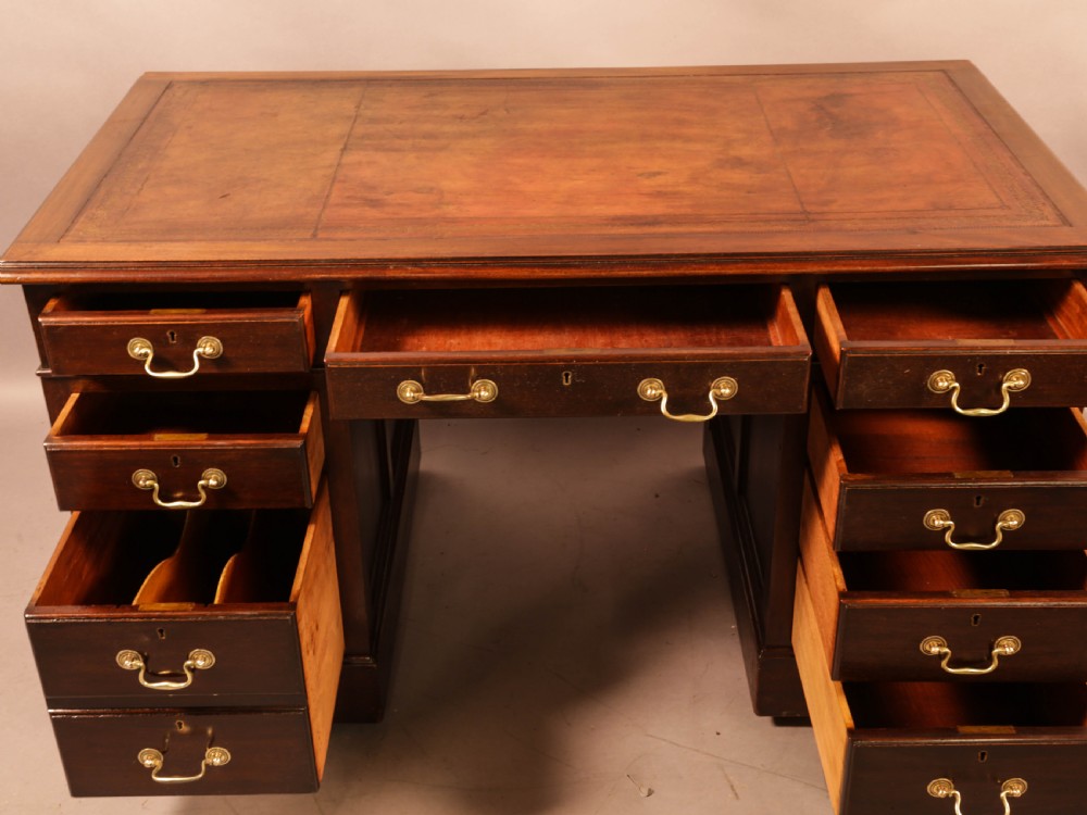 A Mahogany Pedestal Desk 8 drawers  View II