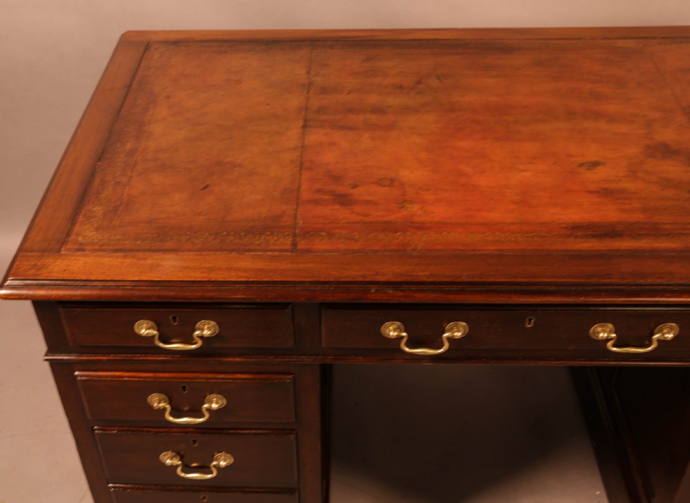 A Mahogany Pedestal Desk 8 drawers  View V