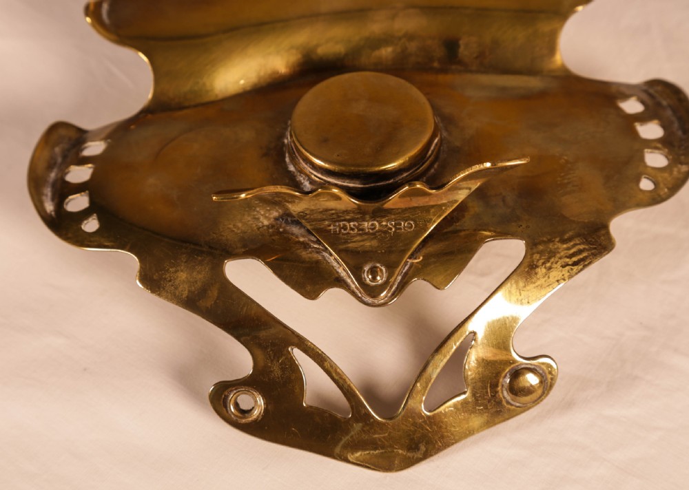 An Art Neuvaux Inkwell in Brass View IV