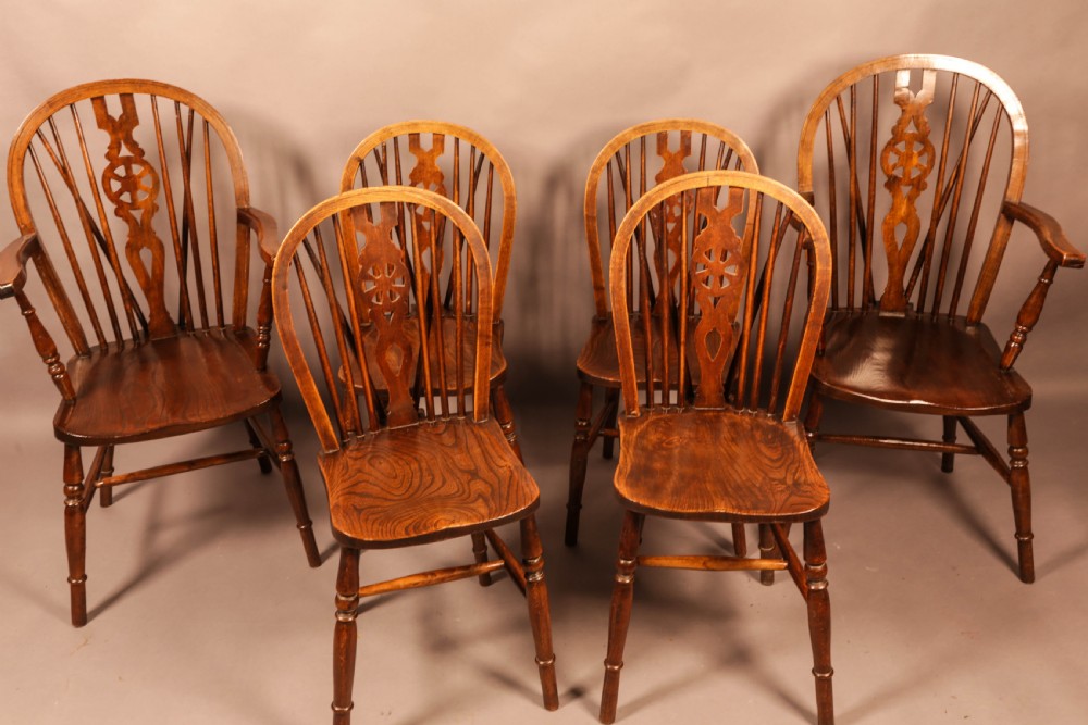 A set of 6 Kitchen Chairs c 1920 View II