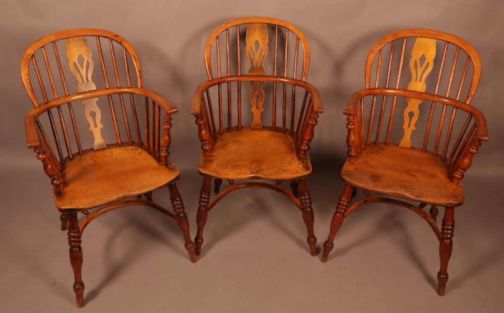 A Set of 3 low Back Windsor Chairs View III