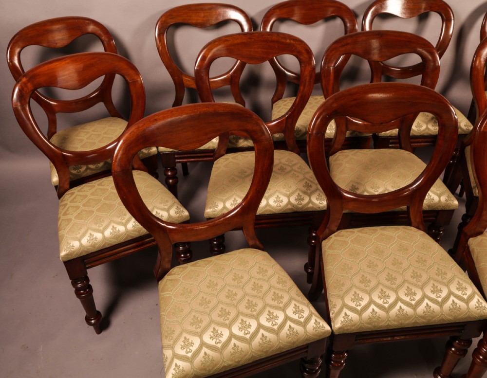A Quality Set of 12 Victorian Balloon Back Dining Chairs View III