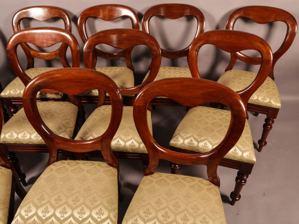 A Quality Set of 12 Victorian Balloon Back Dining Chairs View IV