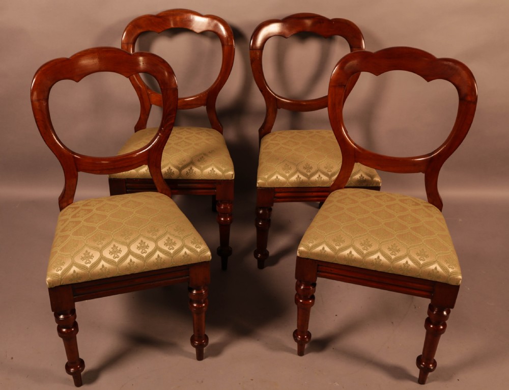 A Good set of 12 Victorian Mahogany Balloon Back dining chairs View VI