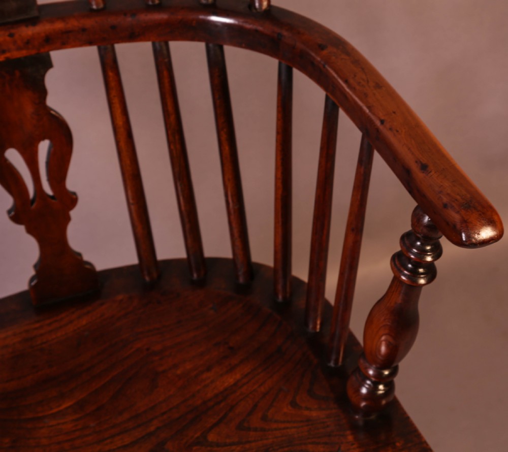A Yew Wood Low Windsor Chair by Elizabeth Gabbitass View V