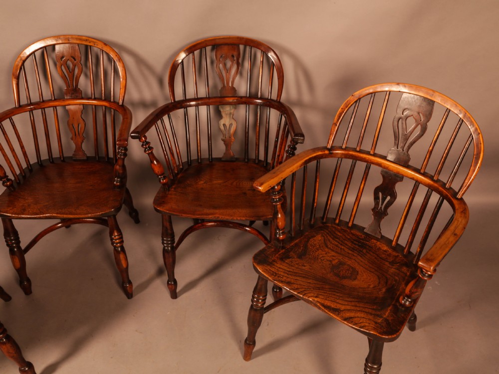 A Set of 4 Yew Tree Windsor Chairs Rockley Workshop View IV