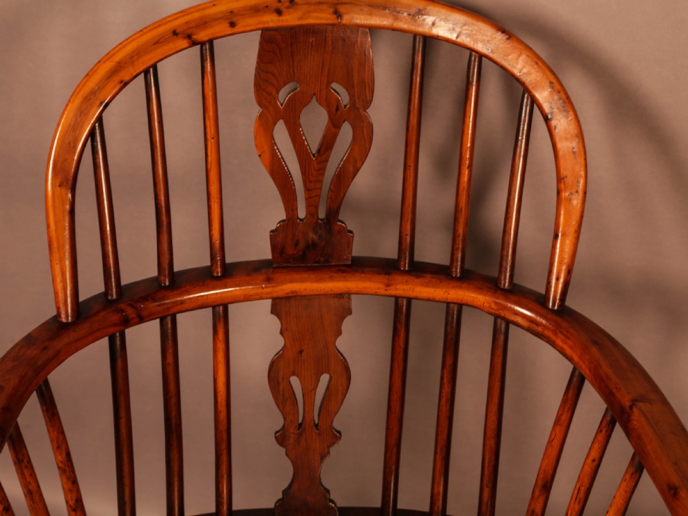 A Set of 4 Yew Tree Windsor Chairs Rockley Workshop View X