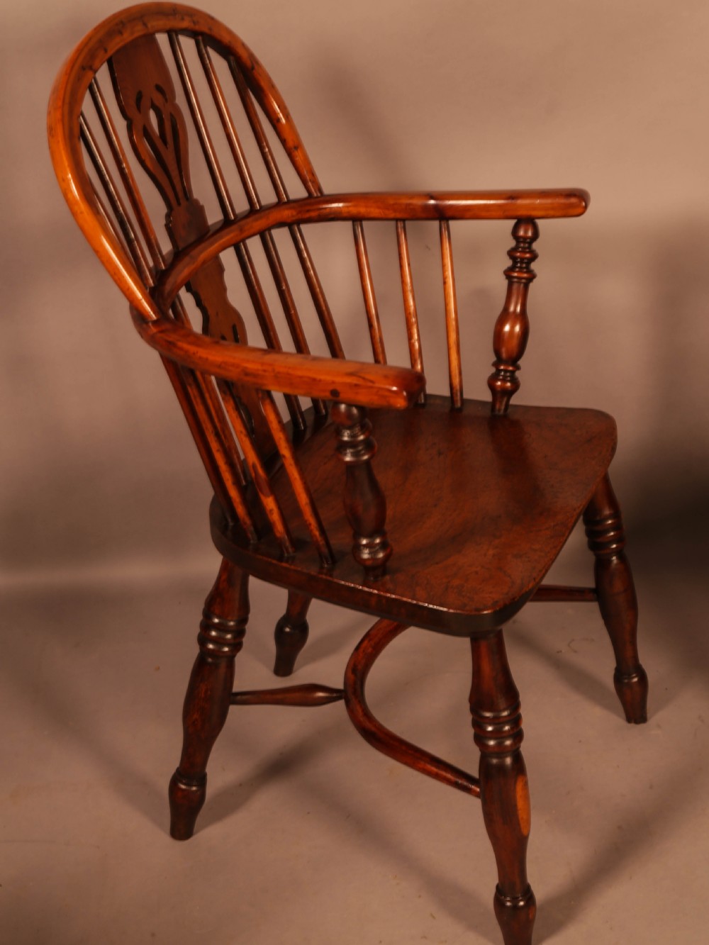A Set of 4 Yew Tree Windsor Chairs Rockley Workshop View XV