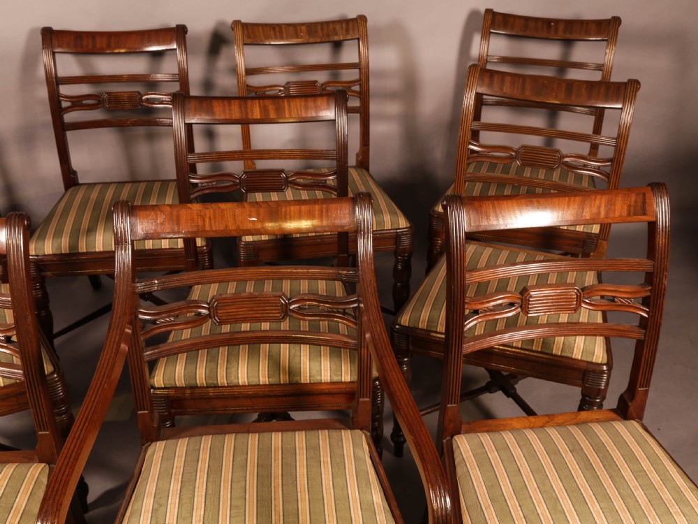 A Rare set of 10 Regency Period Mahogany Dining Chairs View IV
