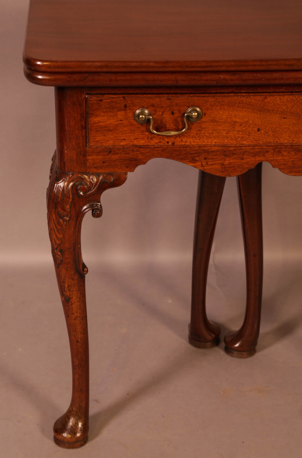 A George II Tea Table Cabriole legs carved knee View IV