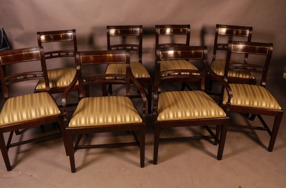 A Good Set of 8 Regency period Dining Chairs in Mahogany View III