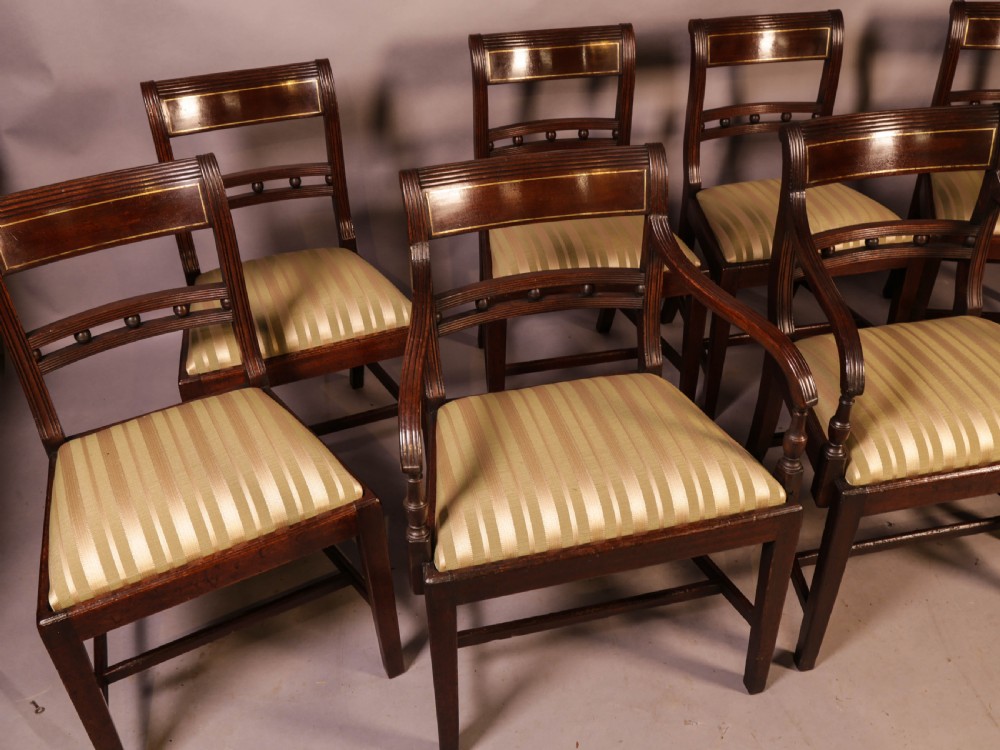 A Good Set of 8 Regency period Dining Chairs in Mahogany View IV