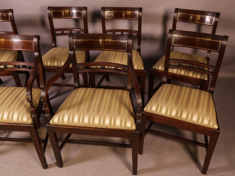 A Good Set of 8 Regency period Dining Chairs in Mahogany View V