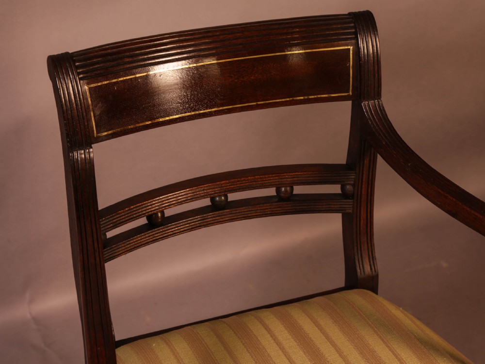 A Good Set of 8 Regency period Dining Chairs in Mahogany View X
