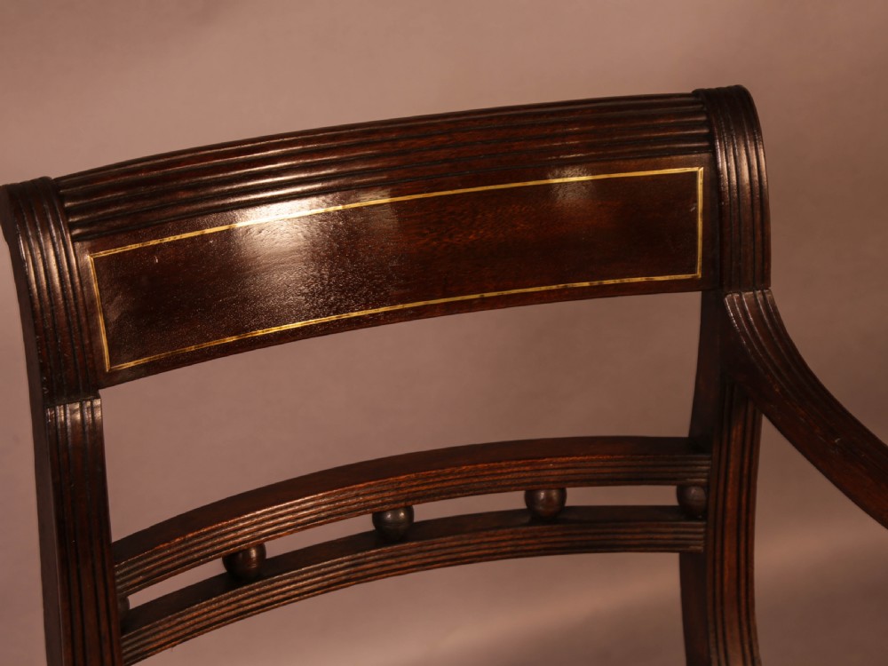 A Good Set of 8 Regency period Dining Chairs in Mahogany View XI