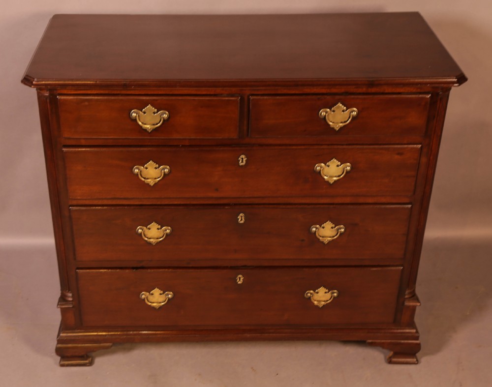 A Good Rare George II Chest of Drawers Red Walnut View III