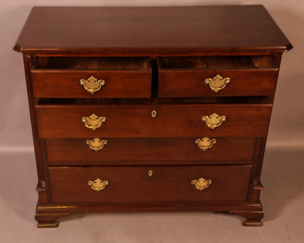 A Good Rare George II Chest of Drawers Red Walnut View IV