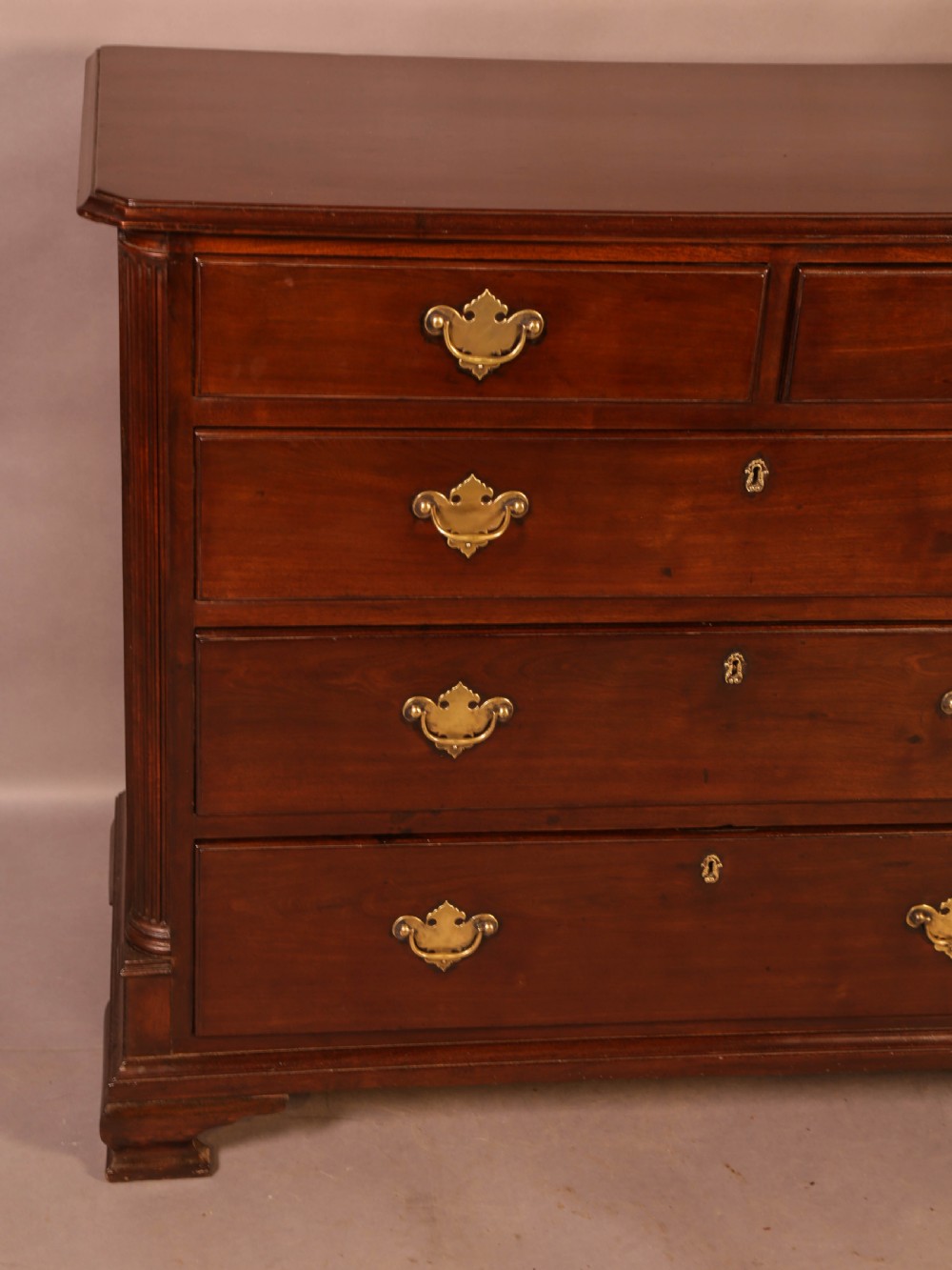 A Good Rare George II Chest of Drawers Red Walnut View V