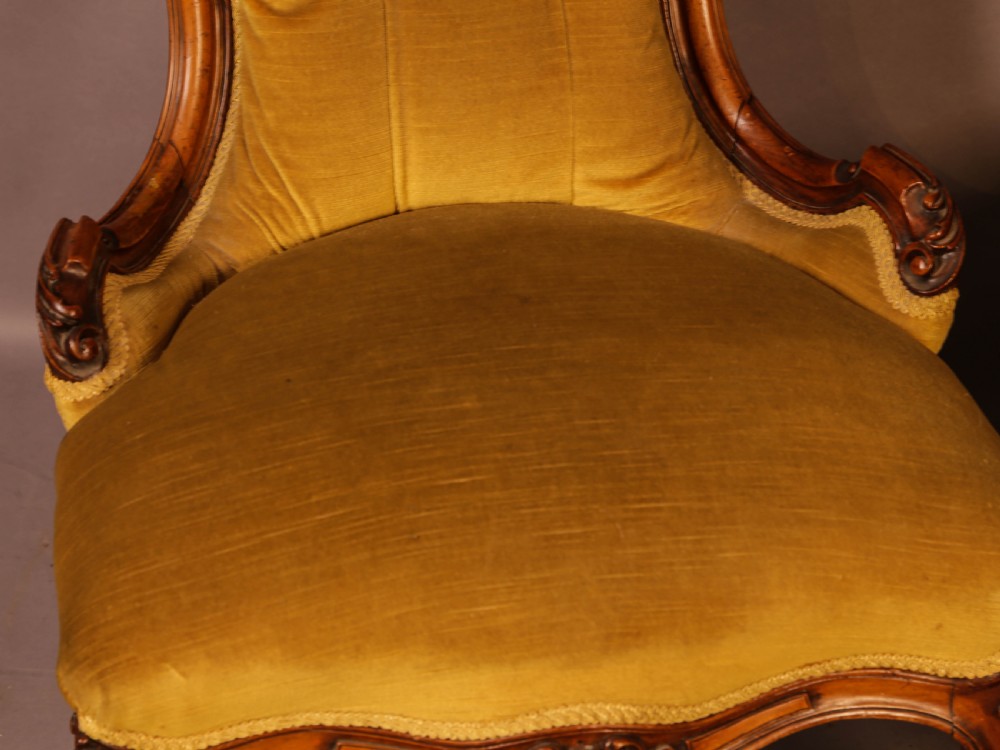 Matching Pair of Victorian Salon Chairs View IV