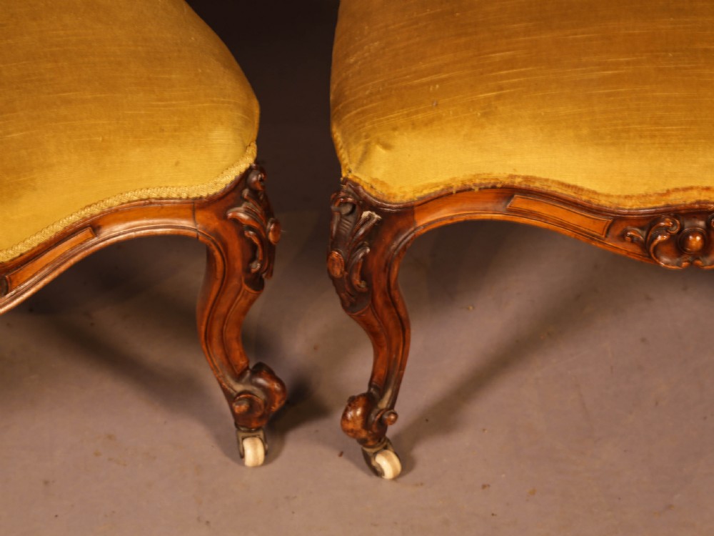 Matching Pair of Victorian Salon Chairs View V