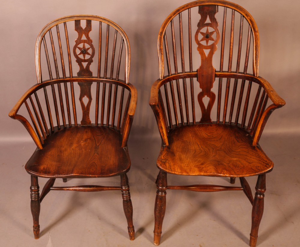 A Set of 6 Kitchen Windsor Chairs Ash and Elm Thames Valley View XI