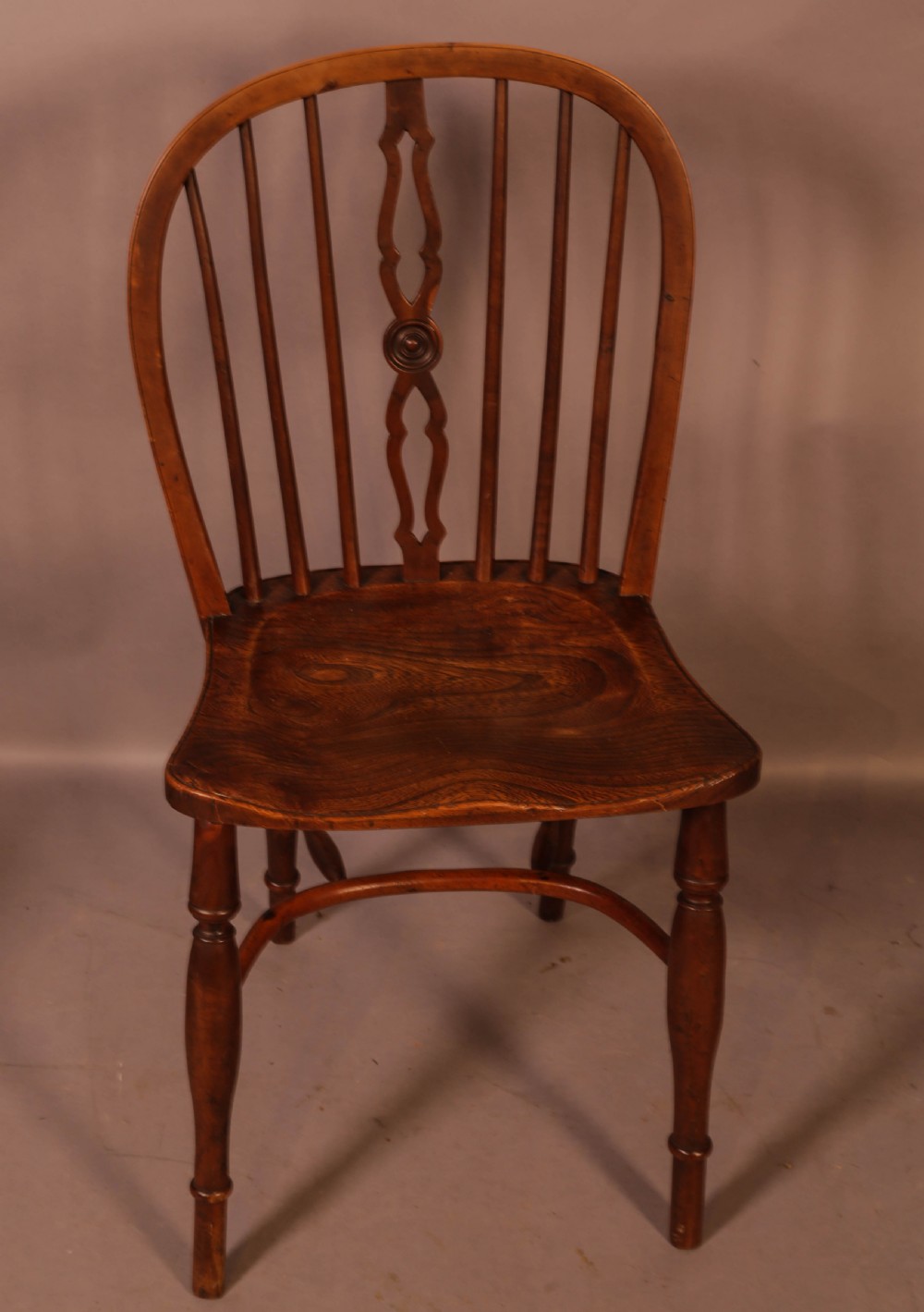 A Pair of Lincolnshire Yew Wood Kitchen Chairs View II