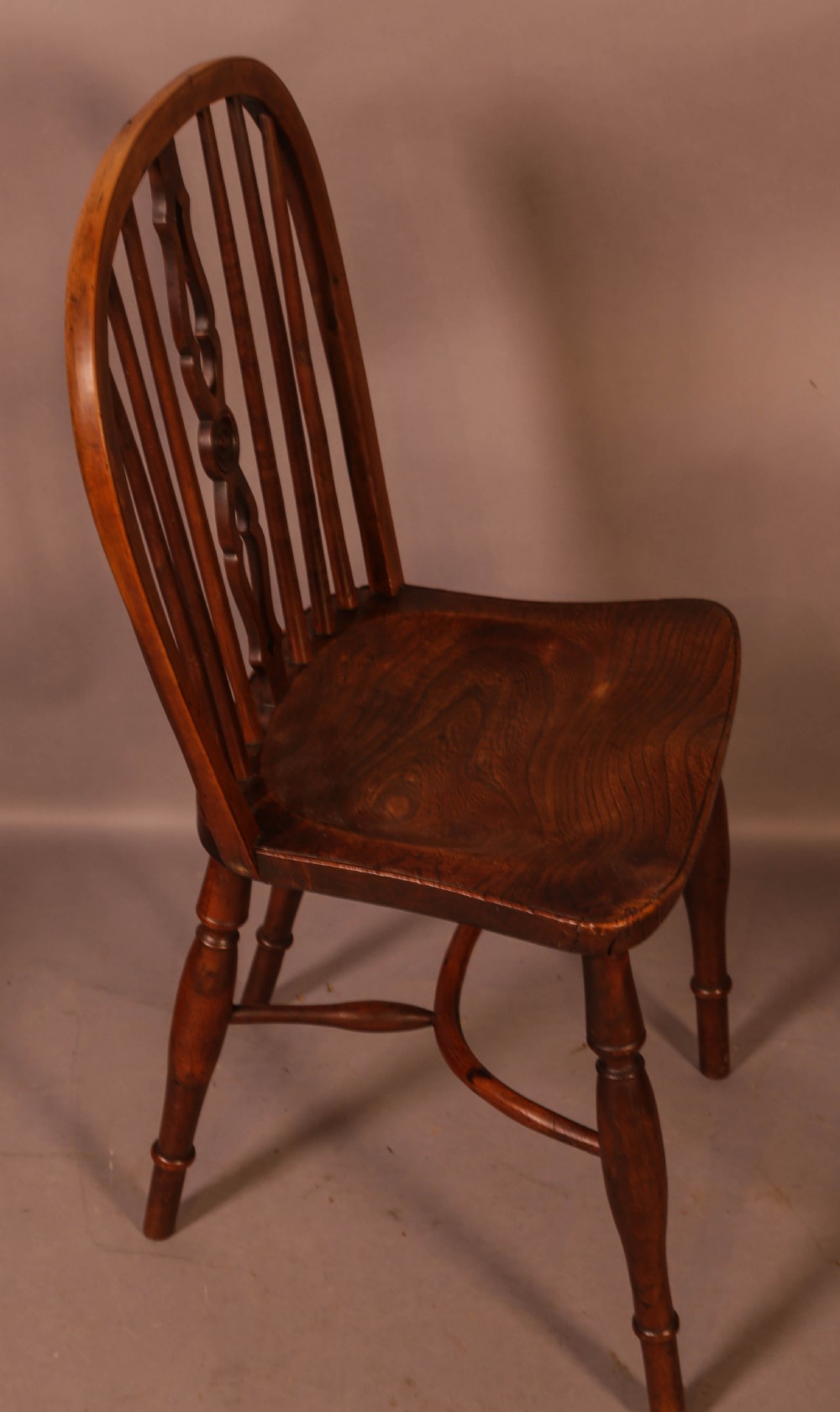A Pair of Lincolnshire Yew Wood Kitchen Chairs View III