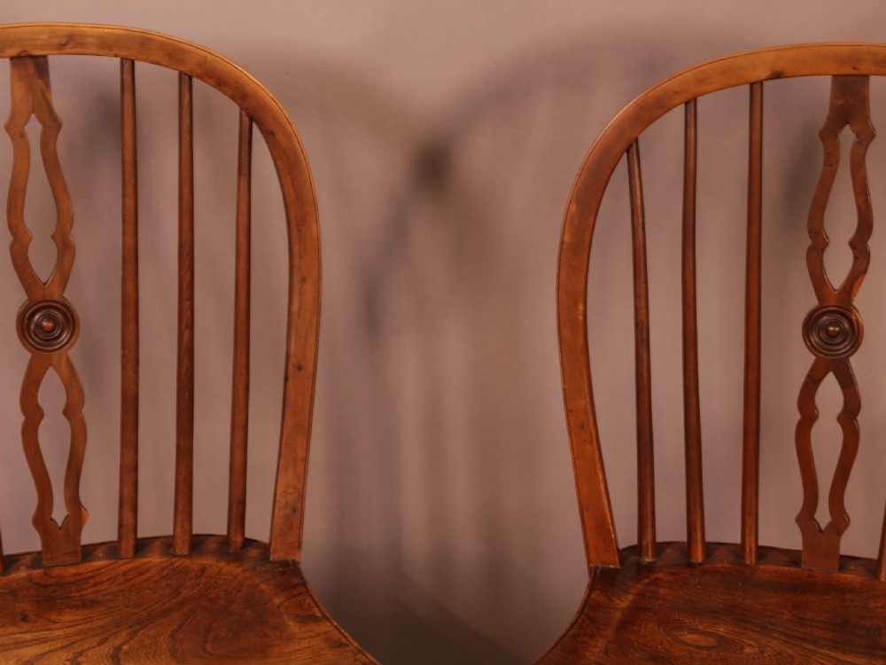 A Pair of Lincolnshire Yew Wood Kitchen Chairs View VI