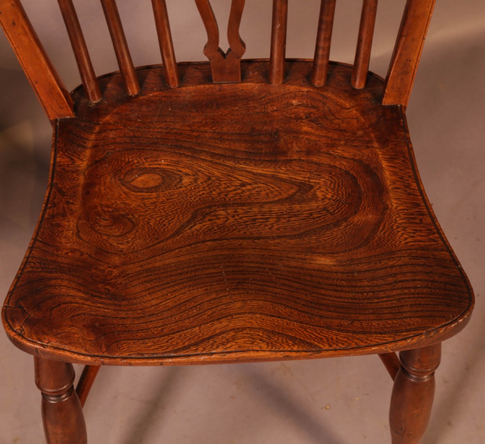 A Pair of Lincolnshire Yew Wood Kitchen Chairs View VIII