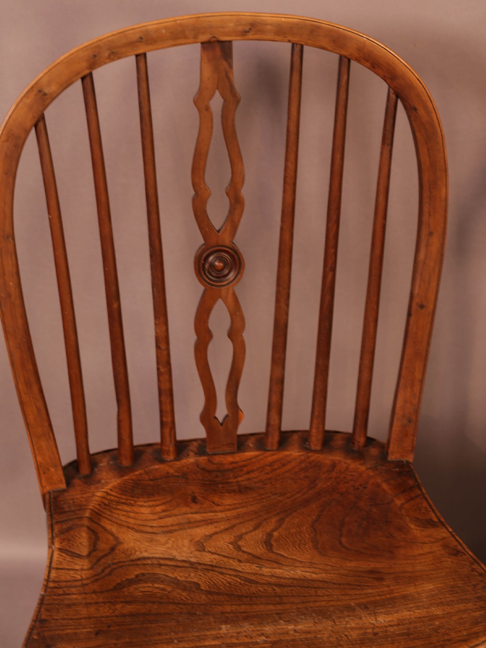 A Pair of Lincolnshire Yew Wood Kitchen Chairs View IX