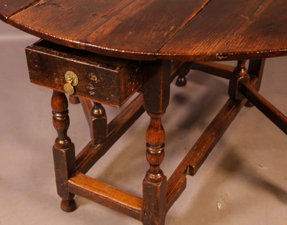 A 17th Century Gate Leg Dining Table c 1680 View XII