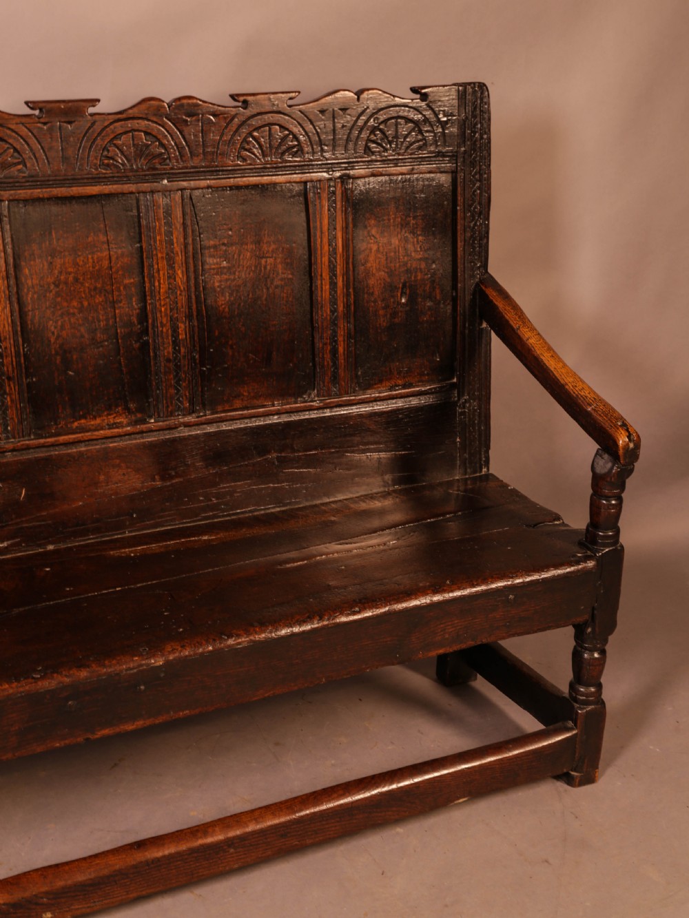 A 17th century Oak Settle View V