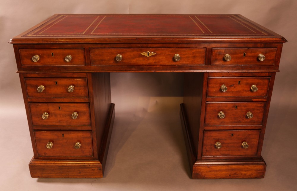 A Victorian Pedestal Desk in Mahogany