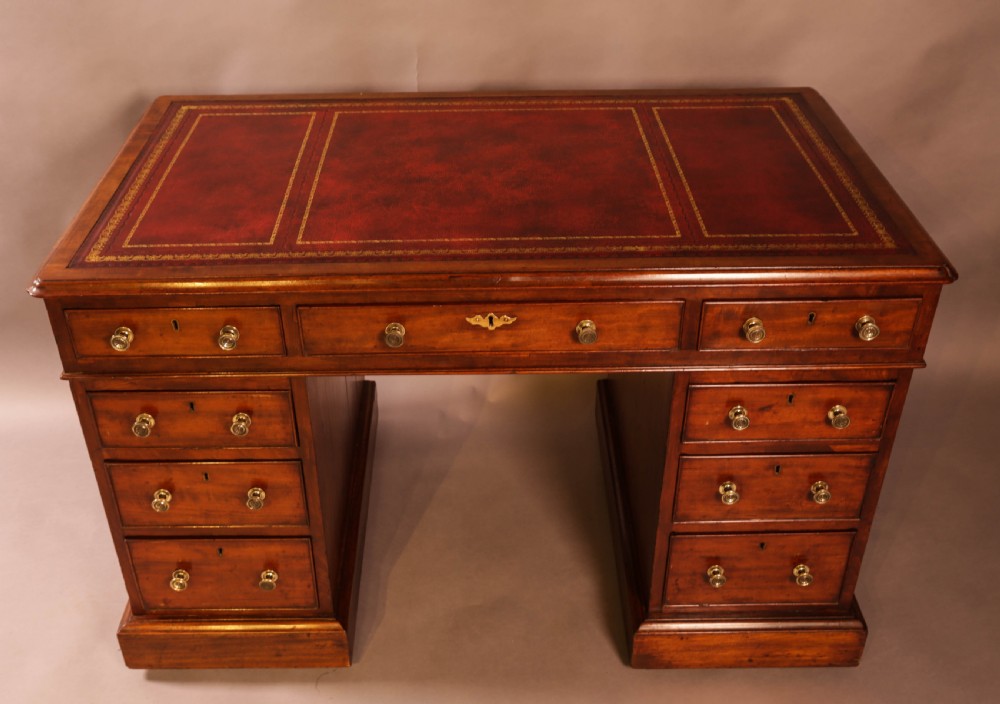 A Victorian Pedestal Desk in Mahogany View II