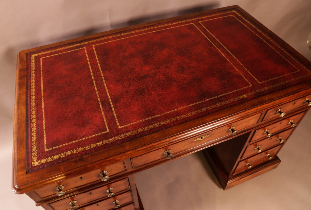 A Victorian Pedestal Desk in Mahogany View VII