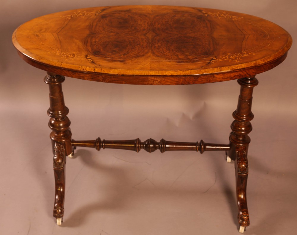 A Victorian Burr Walnut Window Table