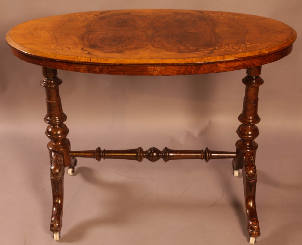 A Victorian Burr Walnut Window Table View II