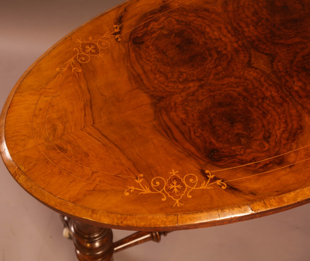 A Victorian Burr Walnut Window Table View III