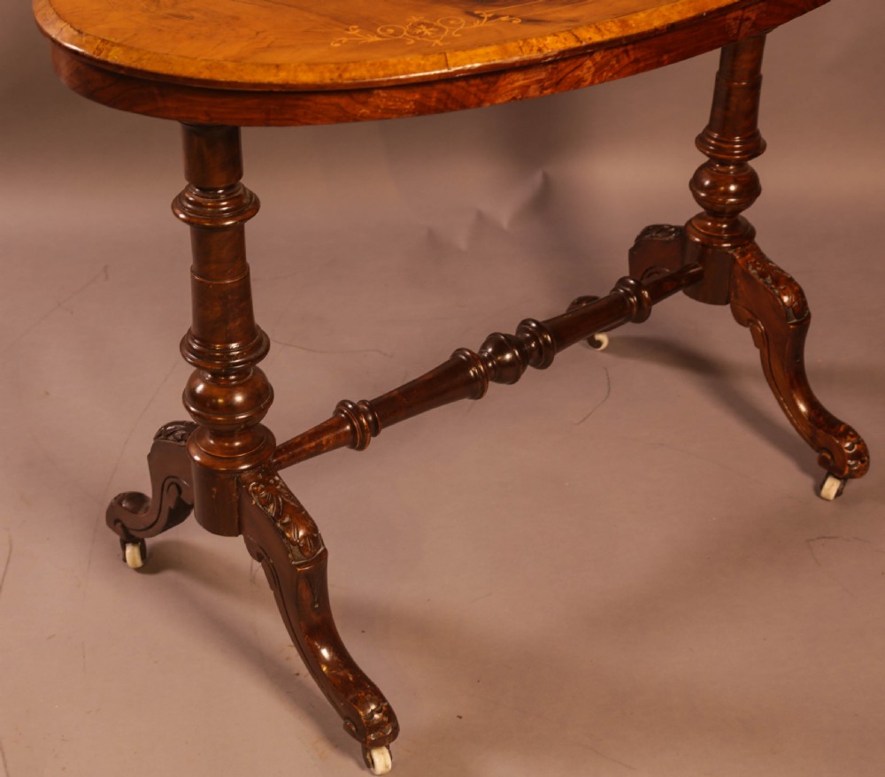 A Victorian Burr Walnut Window Table View V