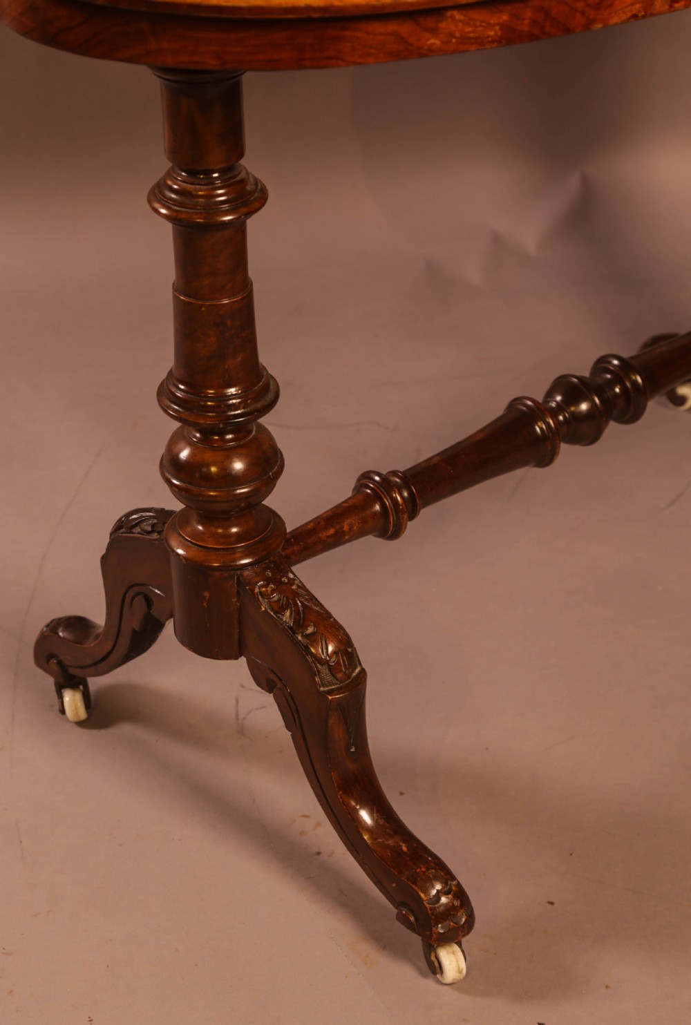 A Victorian Burr Walnut Window Table View VI