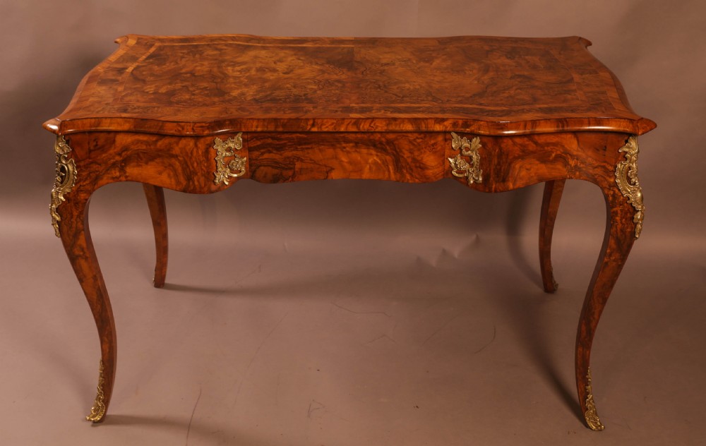 A Superb French Centre Table in Burr Walnut View V