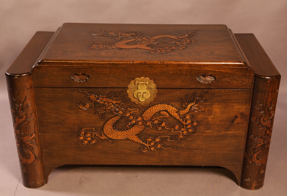 A Japanese Camphor Wood Blanket Box