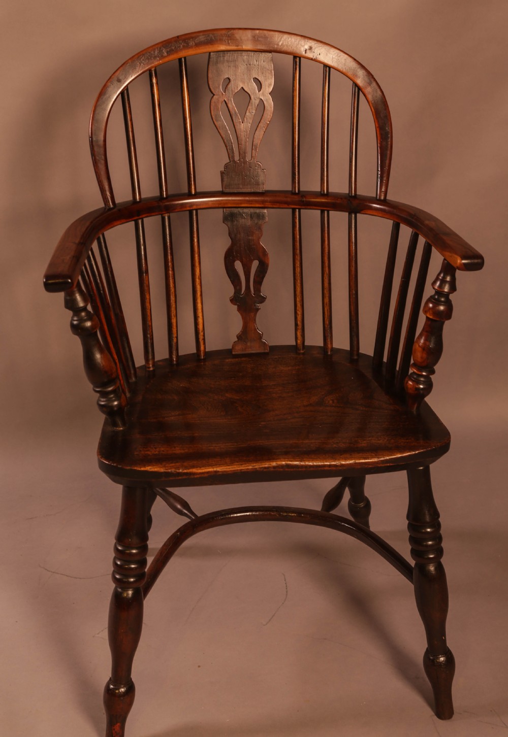 A Yew Wood Low Windsor Chair Rockley Maker
