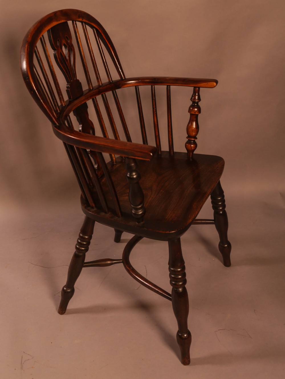 A Yew Wood Low Windsor Chair Rockley Maker View II